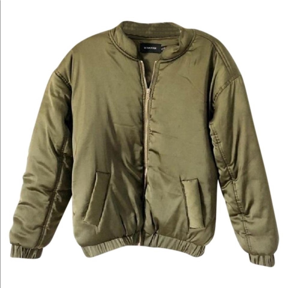 MINKPINK Moss Green Simple Bomber Puffer‎ Jacket